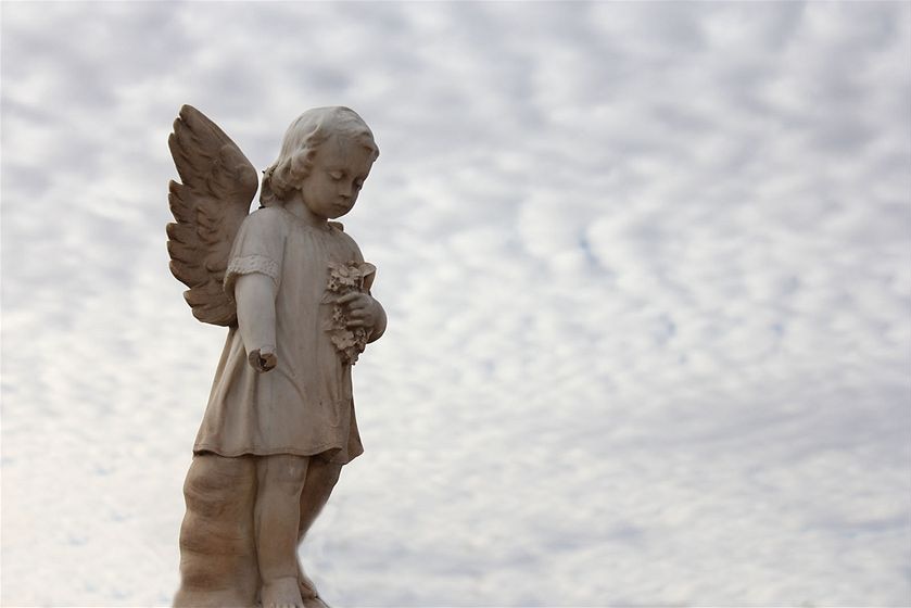 An angel monument at the Broken Hill cemetery