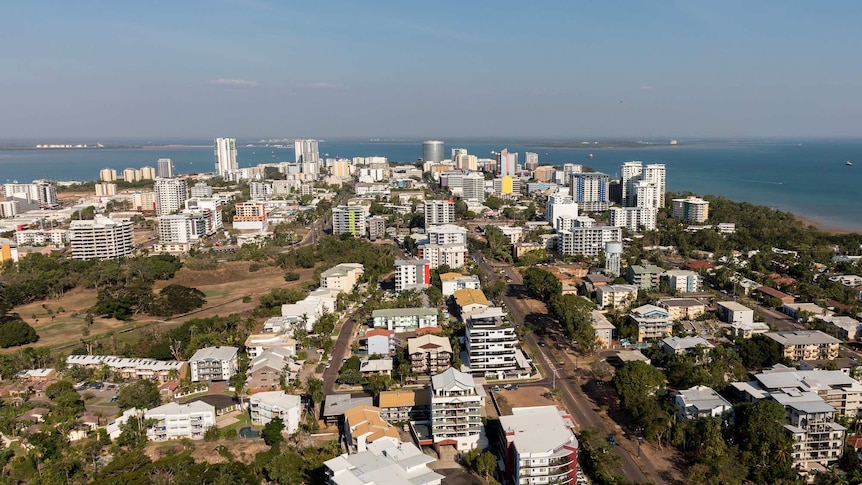 Aerial view of Darwin's CBD.