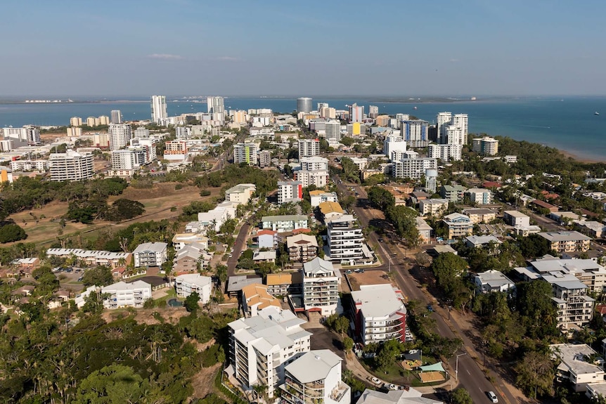 Aerial view of Darwin's CBD.