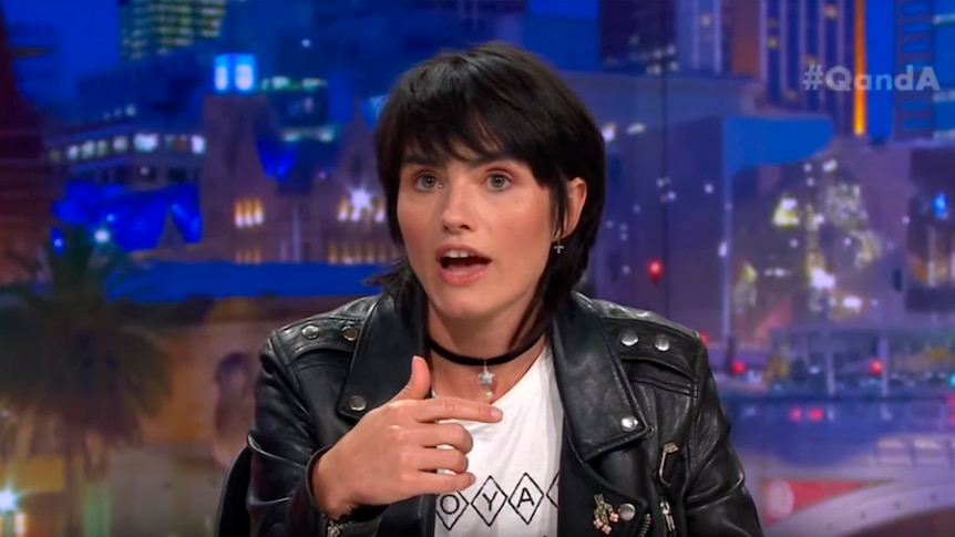 The Preatures singer Izzi Manfredi appearing on the ABC's Q&A #MeToo special