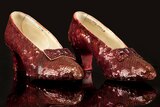 A pair of the Ruby Slippers worn by Judy Garland in the 1939 movie, Wizard of Oz.