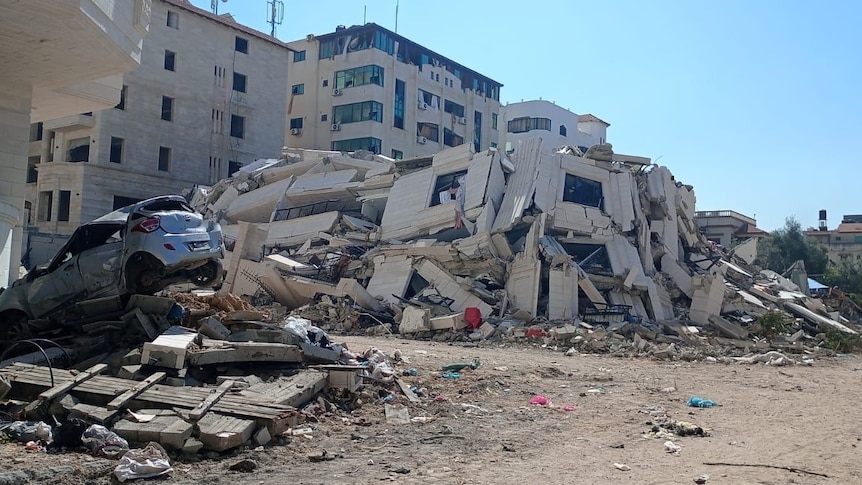 Destruction in Gaza CIty following attacks by the israeli defence force after the hamas october 7 attacks