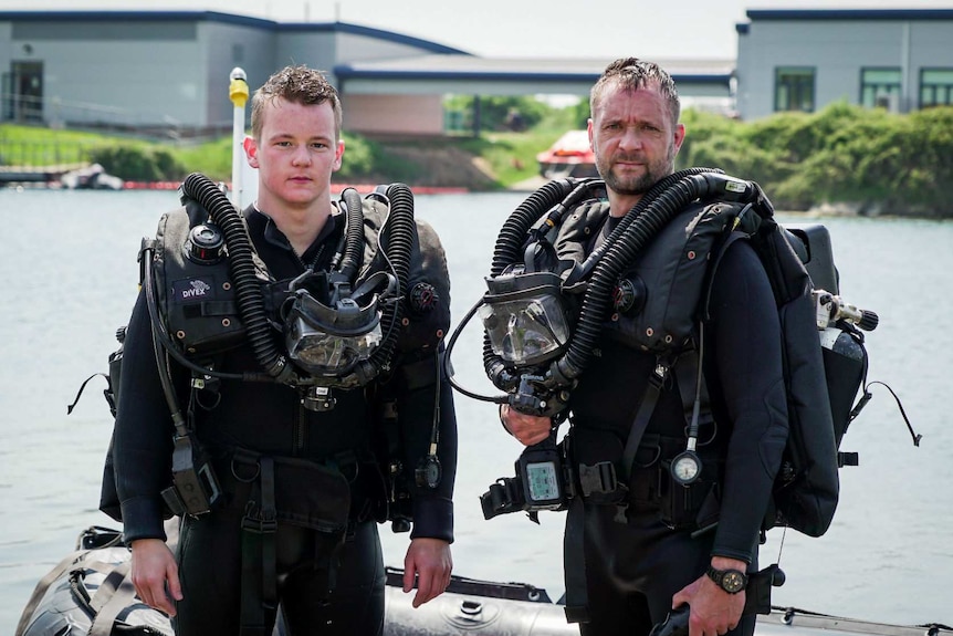 Able seaman Andrew Waller and a colleague.