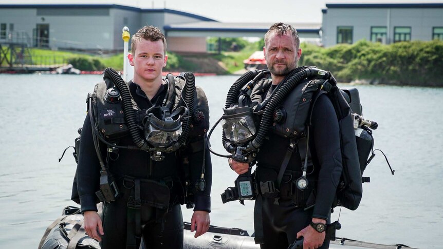 Able seaman Andrew Waller and a colleague.