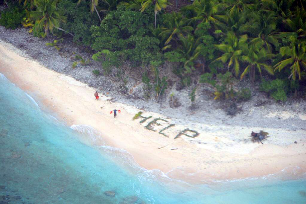 US Navy rescues men from deserted Pacific island after spotting 'help ...