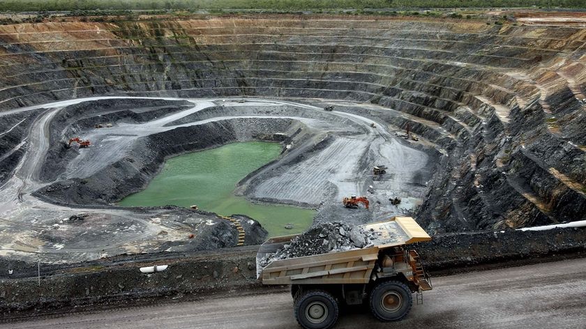 A truck drive inside the Ranger Uranium Mine site.