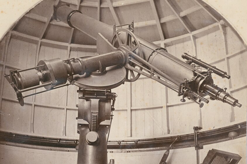 The Adelaide observatory telescope in 1874.