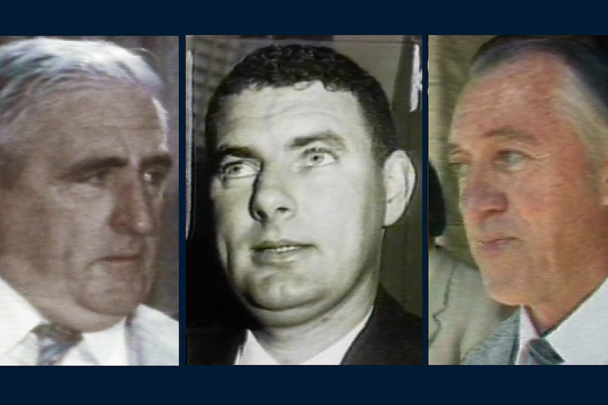 A composite of portrait head shots of three men in suits.