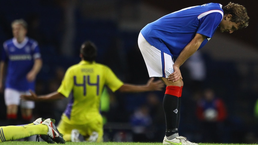 Rangers' Jelavic shows his disappointment