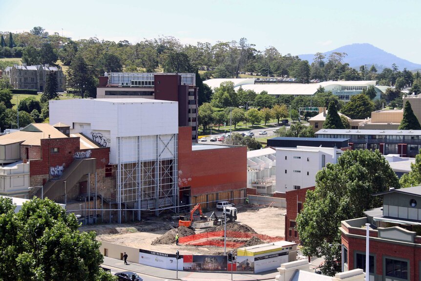 The arts centre site on the corner of Campbell and Collins Streets, Hobart