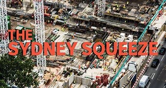Sydney Squeeze graphic with construction site