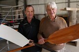 Darren and Howard Croker with oars