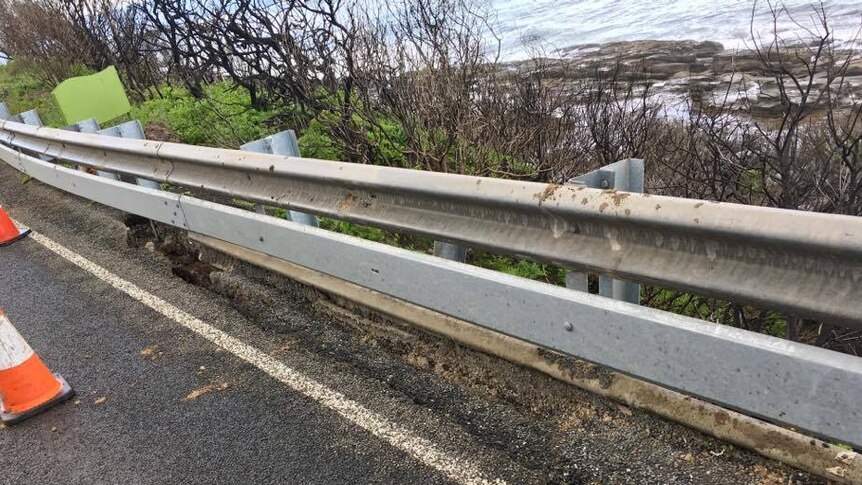 Roads damaged after flooding at Wye River