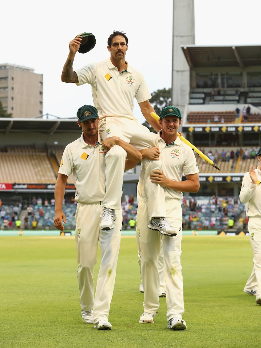 Johnson chaired off the WACA turf after final innings