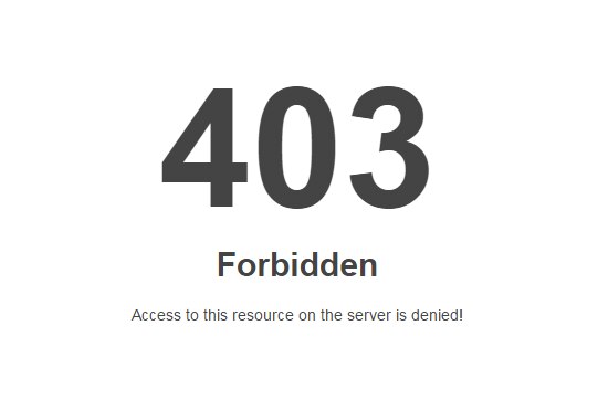 A website page saying 403 Forbidden Access to this resource on the server is denied.