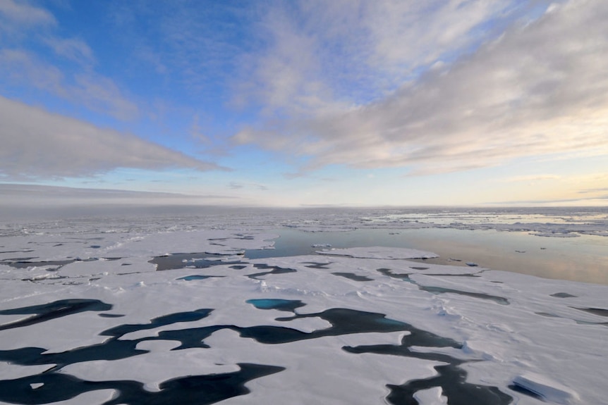 panoramic photo of sea ice