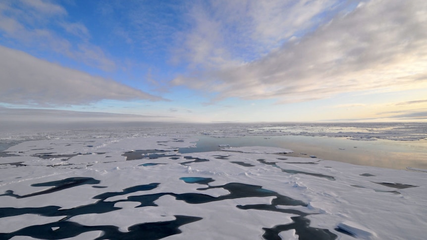 panoramic photo of sea ice