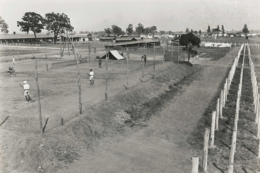 Tennis courts at German internment camp, Holsworthy