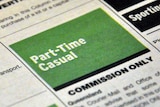 Job advertisements for casual and part-time workers in a newspaper