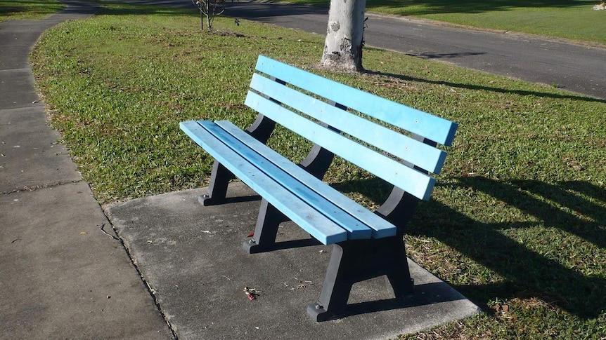 A park bench made from recycled plastic