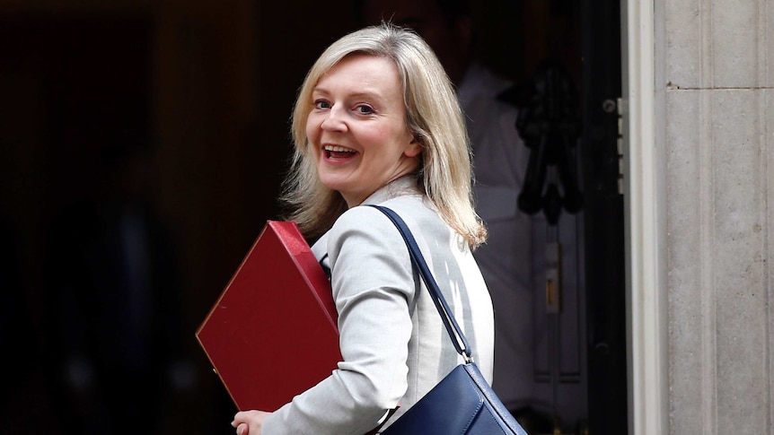 Britain's Environment Secretary Liz Truss arrives for a cabinet meeting at number 10 Downing Street, in central London, Britain.