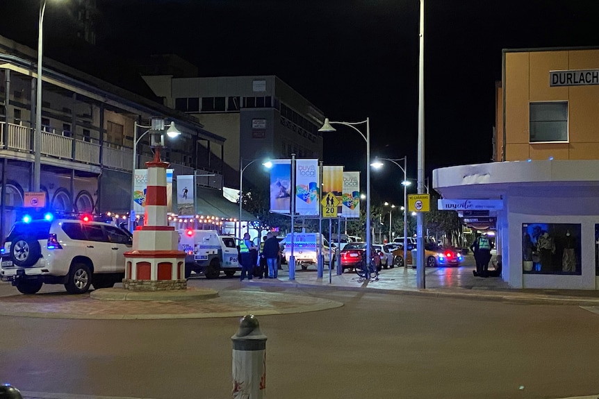 Police attend a brawl at a pub.