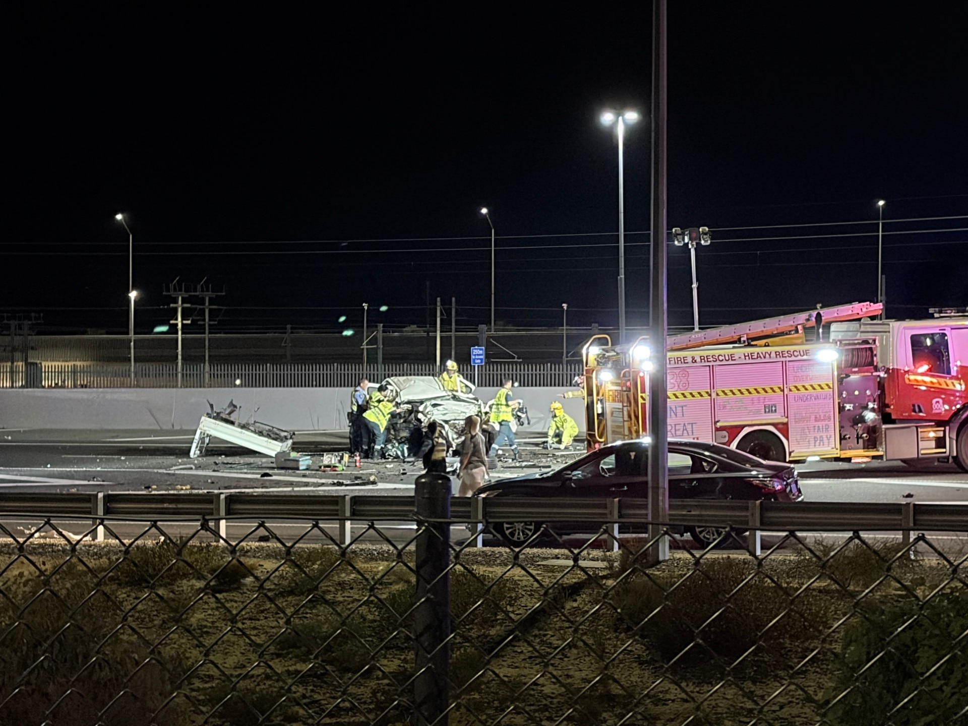 Two dead in head-on crash after utility driven on wrong side of freeway