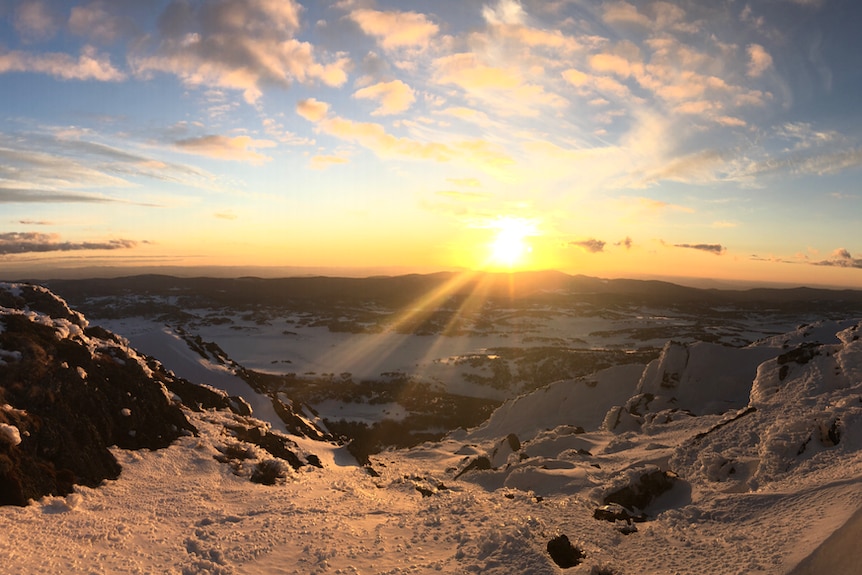 a view of a sunset