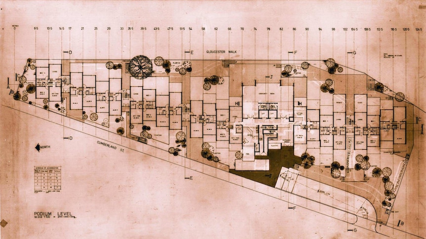 Architectural plans for the Sirius social housing complex.