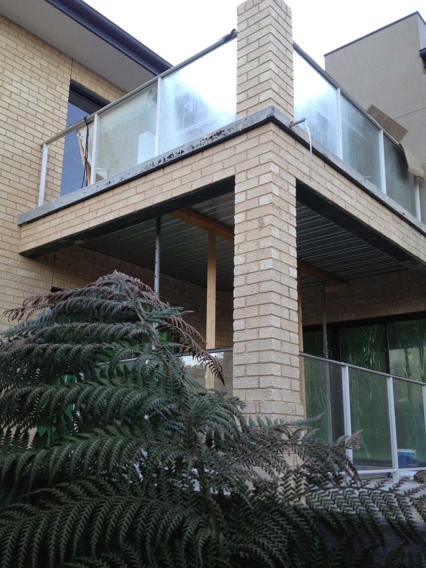 The disputed glass balcony on the Gawler Cres house in Deakin.