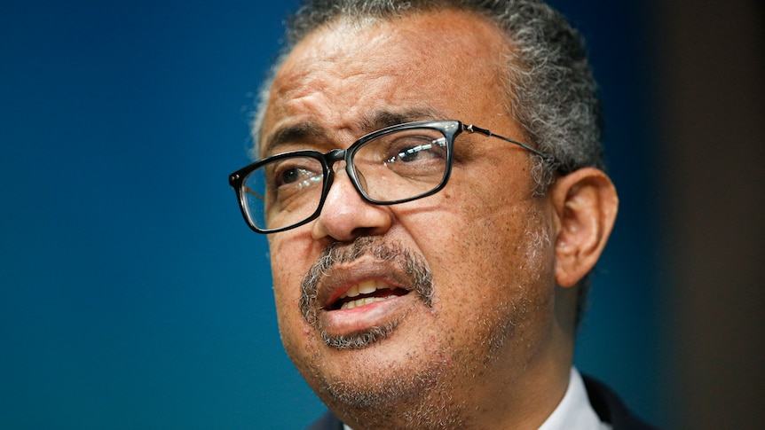 A close up of Mr Tedros with glasses