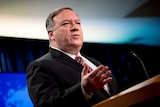 US Secretary of State Mike Pompeo speaks at a news conference.