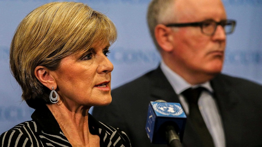 Julie Bishop and Frans Timmermans