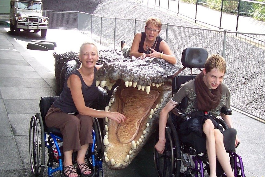 Jody and Matthew in wheelchairs