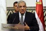 Ibrahim Mahlab speaks at a news conference