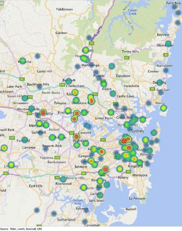 Sydney crane map