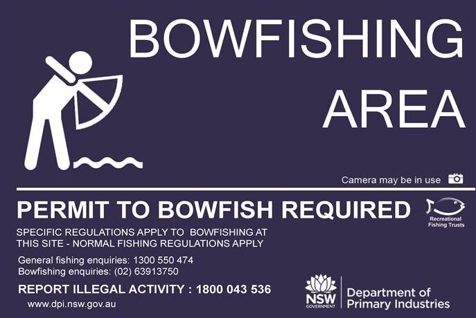 NSW DPI sign about bow-fishing