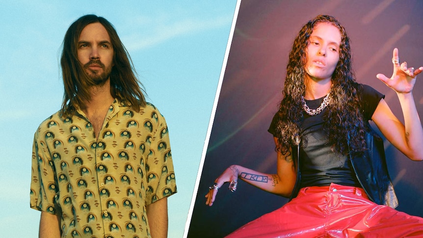 A collage of Tame Impala and 070 Shake