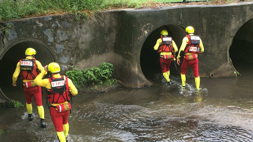 Fire crews searching for a group of teenagers.