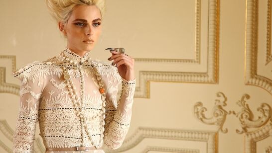 Andrej Pejic during a shoot for J'Aton on his recent visit home to Melbourne. Photo: Will Huxley