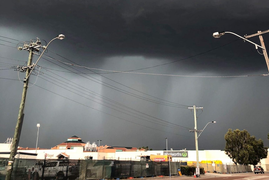 Storm clouds above the Morley Galleria shopping centre