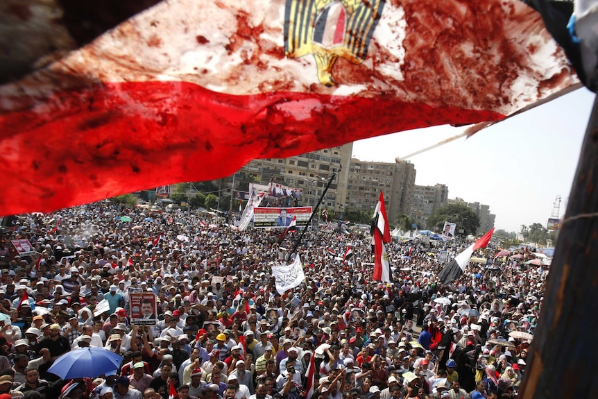 Mohammed Morsi supporters gather in Cairo.