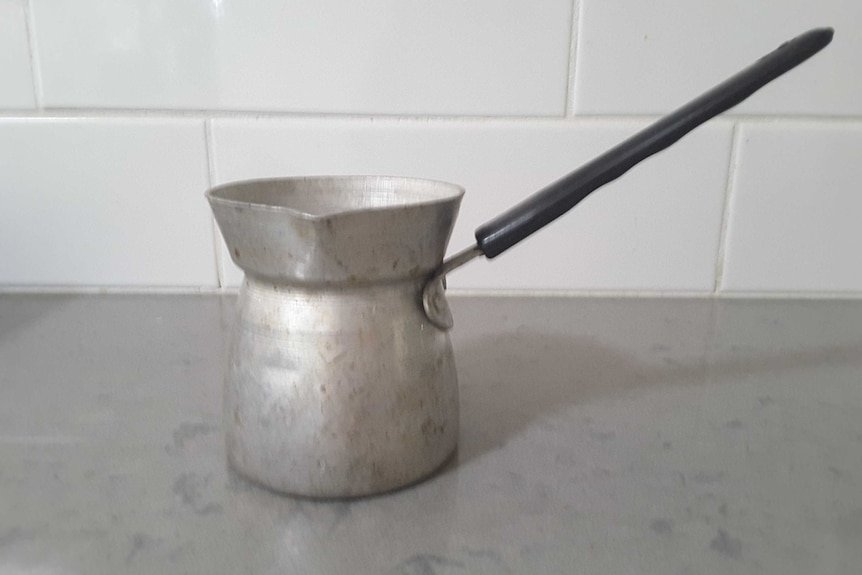 An aluminium jug.