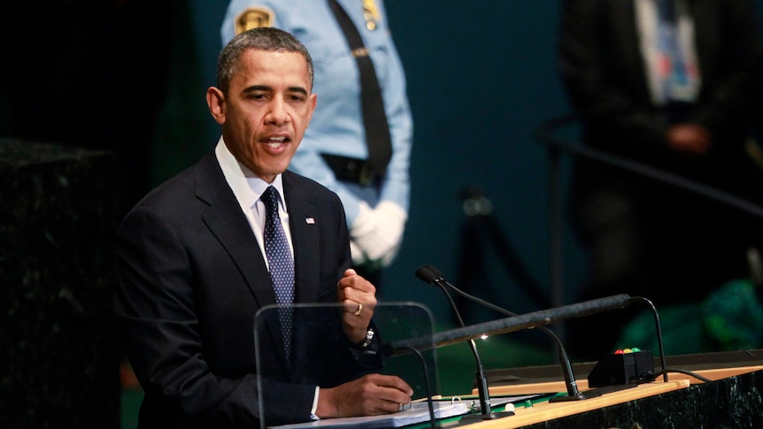 US president Barack Obama addresses the UN General Assembly