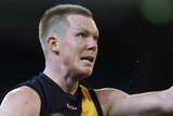 Seventh heaven ... Richmond's Jack Riewoldt kicks a goal.