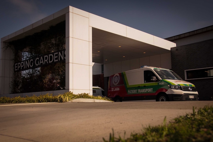 Ambulance outside of Epping Gardens nursing home.