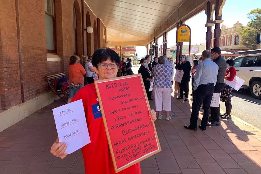 Christine Spangler at nurses union walk for better conditions in Broken Hill