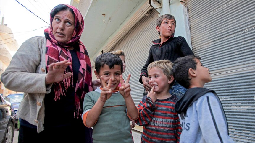 Residents in Kobane