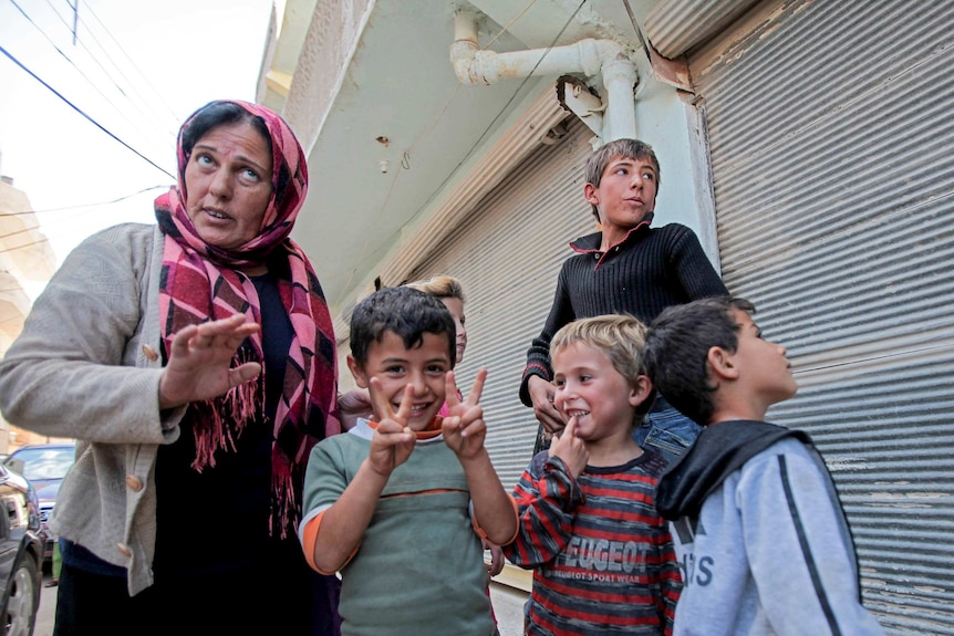Residents in Kobane