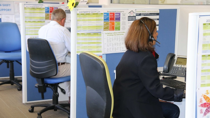 Lifeline counsellors at work on the phones good generic WA.